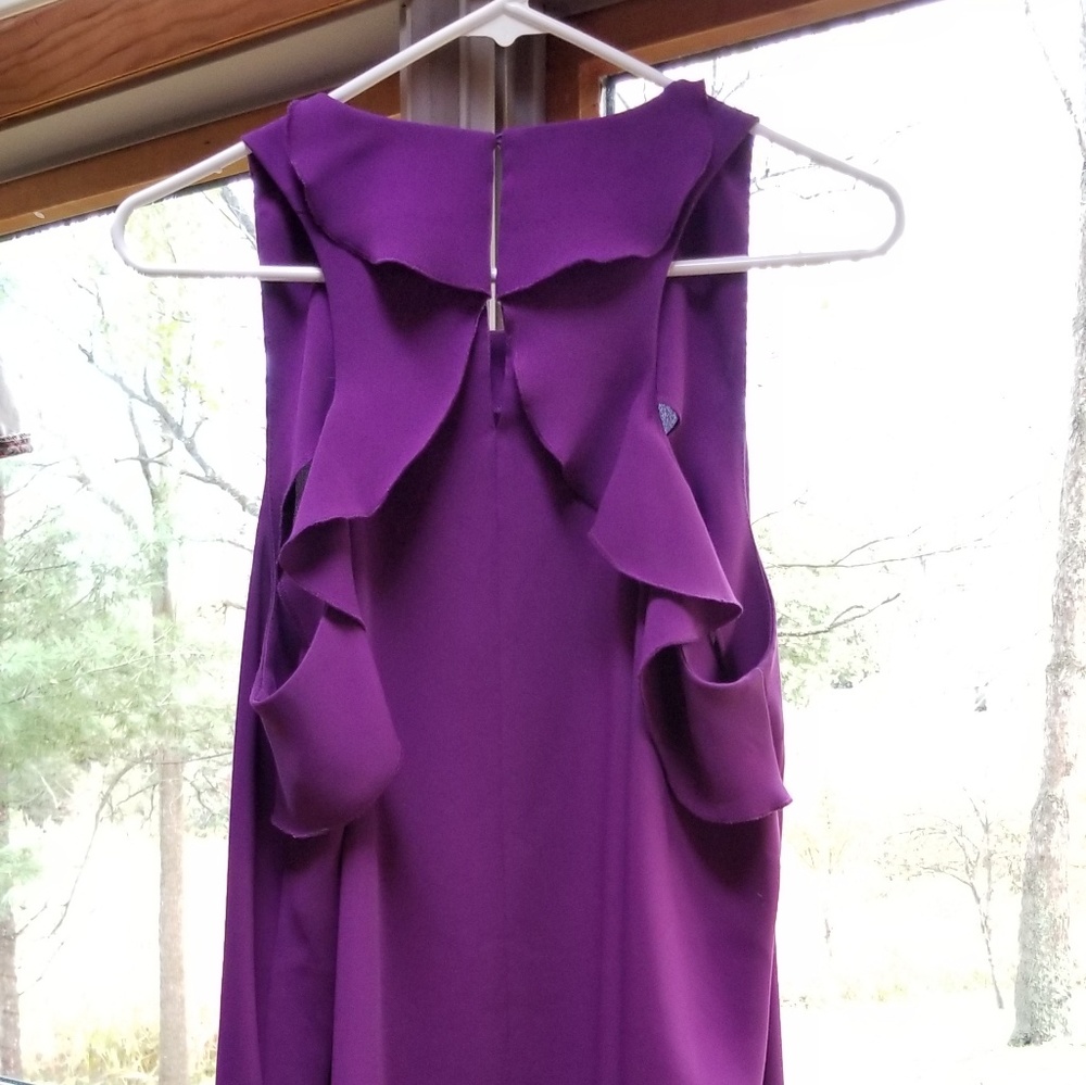 Purple LOFT Dress w/ Ruffle Back Detail